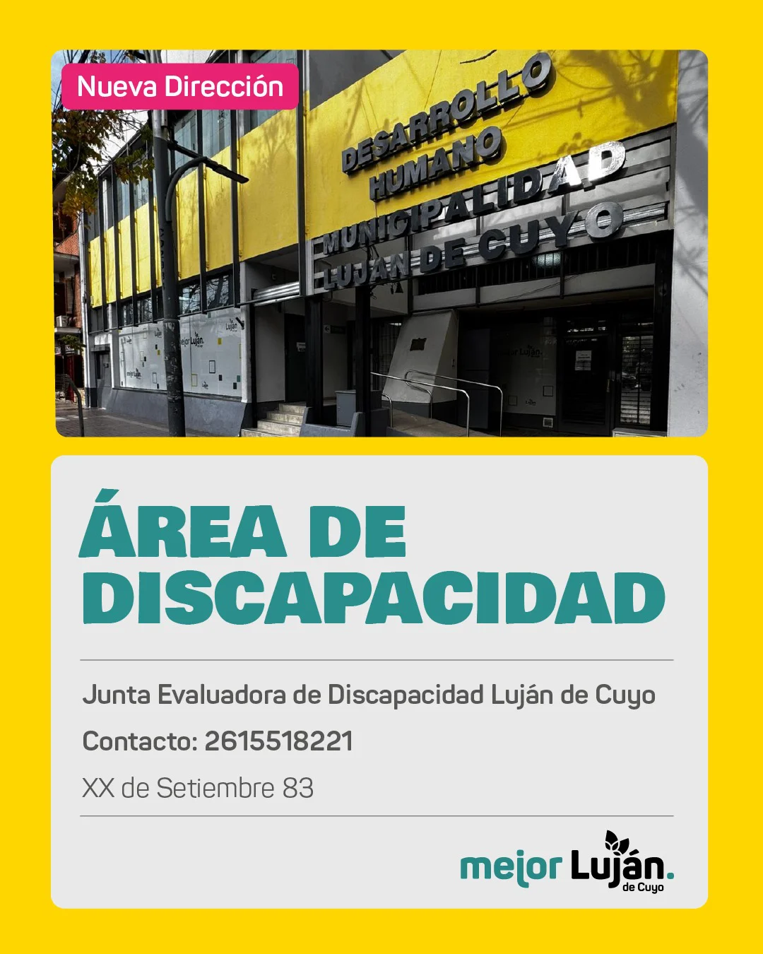 El Área de Discapacidad atiende en su nueva dirección